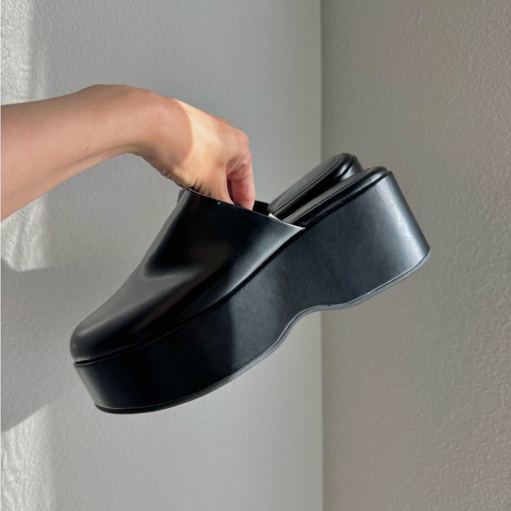 Black Platform Mules Clogs - image 5